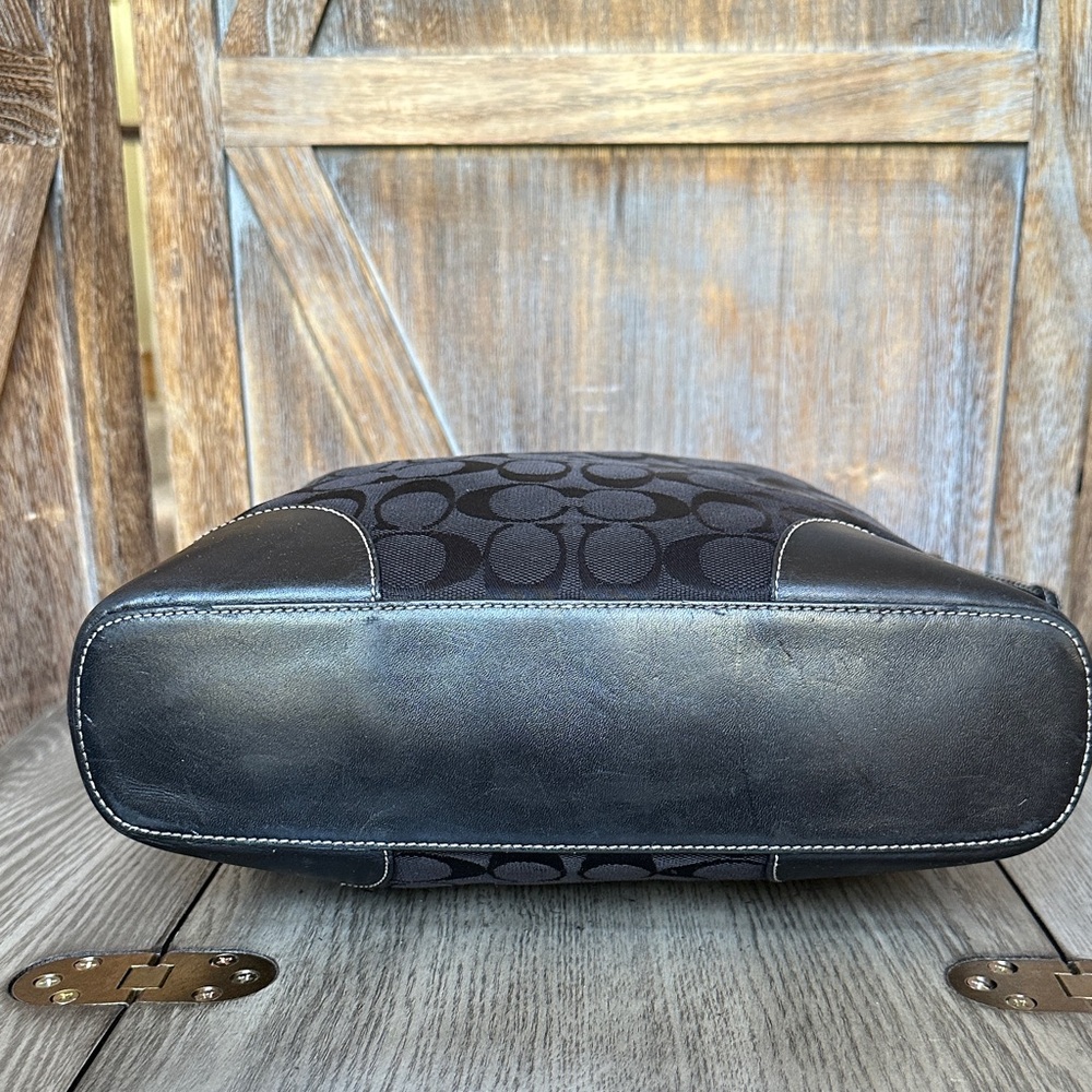 Coach Vintage 6346 Chelsea Signature Black Canvas Leather Shoulder Bag - Picture 6 of 14